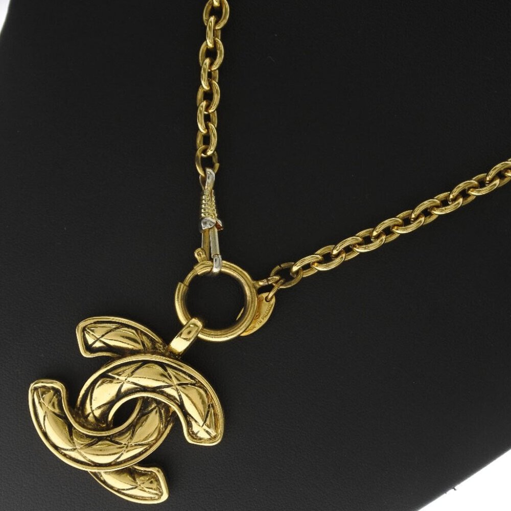 CHANEL Matrasse COCO Mark Necklace gold Plated Gold Women - Picture 5 of 7